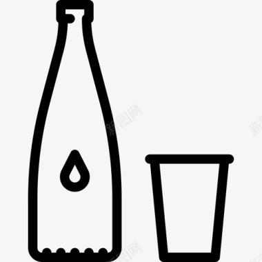 水瓶和玻璃食品饮料图标图标