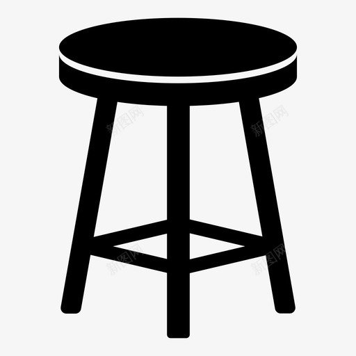 圆凳家具底座图标svg_新图网 https://ixintu.com 圆凳 家具 底座 座椅 支架 设计对象