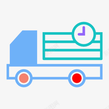 快速交货货物时钟图标图标