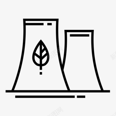 生态电厂生态友好型工厂生态图标图标