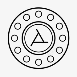 金属盾圆形金属盾军械库扣图标高清图片