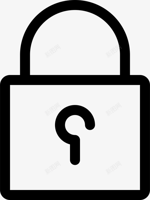 锁定安全线条图标svg_新图网 https://ixintu.com 安全 线条图标 锁定