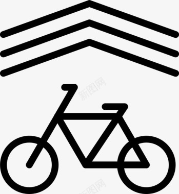自行车道自行车小径图标图标