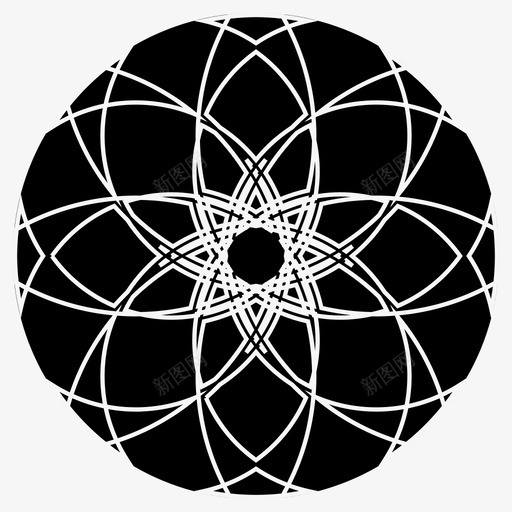 万花筒抽象花图标svg_新图网 https://ixintu.com 万花筒 几何学 抽象 星 神圣 花 螺旋
