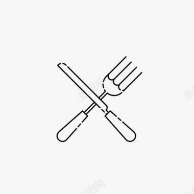 勺子和叉子食物和旅馆图标图标