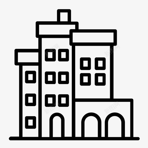 建筑公寓家图标svg_新图网 https://ixintu.com 公寓 地方 家 建筑
