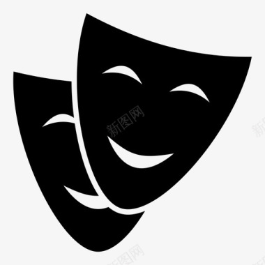 面具喜剧戏剧图标图标
