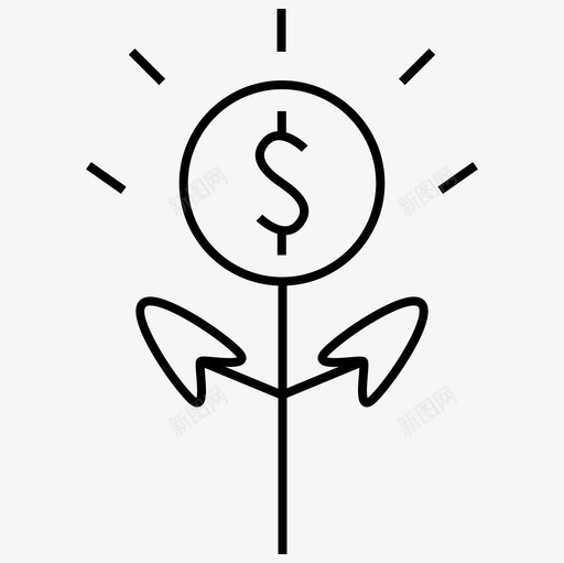 货币增长美元金融图标svg_新图网 https://ixintu.com 美元 货币增长 金融