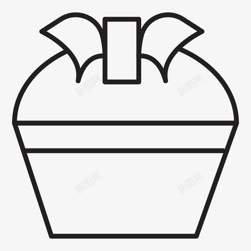 纸杯蛋糕面包店甜点图标svg_新图网 https://ixintu.com 复活节细线图标 甜点 糖果 纸杯蛋糕 面包店 食物