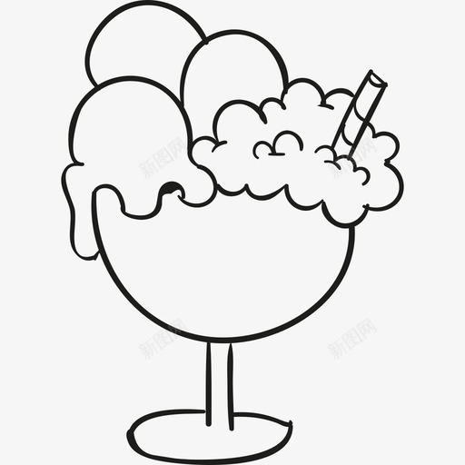 冰淇淋杯涂鸦食物小酒馆和餐厅图标svg_新图网 https://ixintu.com 冰淇淋杯涂鸦 小酒馆和餐厅 食物