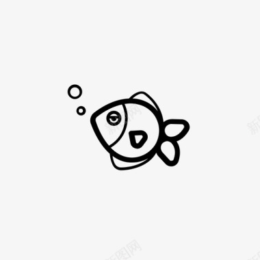 金鱼泡泡观赏鱼图标图标