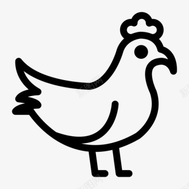 鸡动物庆祝图标图标