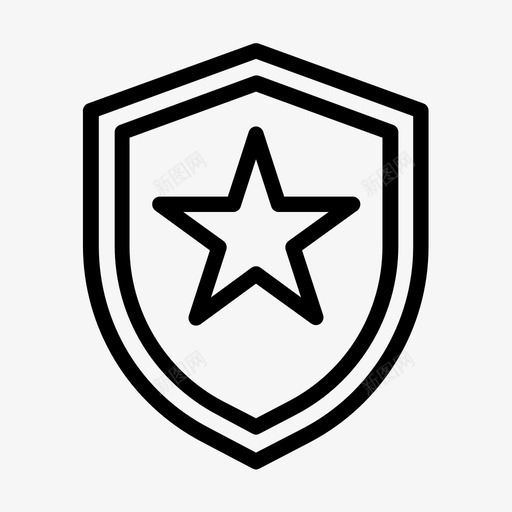 盾牌徽章保护图标svg_新图网 https://ixintu.com 保护 徽章 星 盾牌