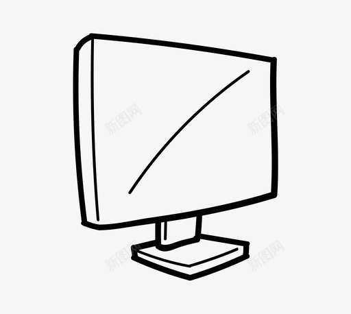 电脑显示器手绘硬件图标svg_新图网 https://ixintu.com 办公配件 屏幕 手绘 电脑显示器 电视 硬件 软件