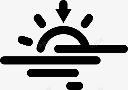 日落下降设置图标svg_新图网 https://ixintu.com 下降 夏季 天气状况 日落 设置 阳光