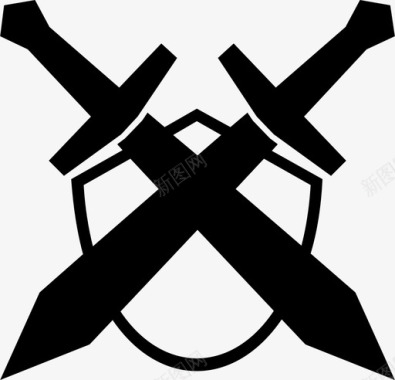 剑盾牌刀刃图标图标