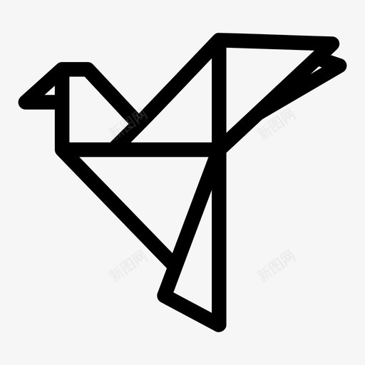 折纸艺术鸟图标svg_新图网 https://ixintu.com 工艺 折纸 日语 纸 艺术 鸟