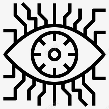 技术眼芯片机器人图标图标