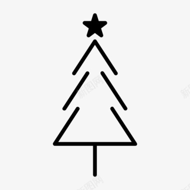 圣诞树松树星星图标图标