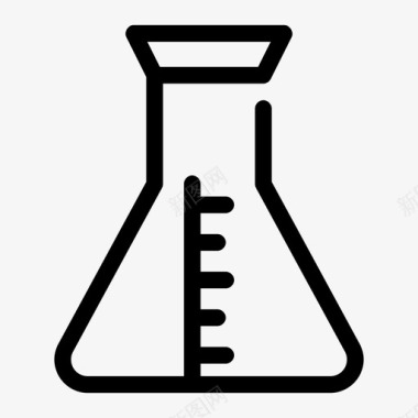 实验室烧瓶锥形烧瓶玻璃图标图标