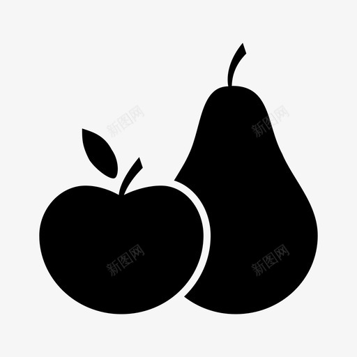 苹果和梨食品水果图标svg_新图网 https://ixintu.com 果汁 水果 苹果和梨 食品