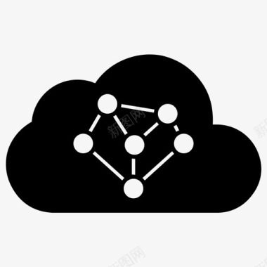 网络连接云云计算图标图标