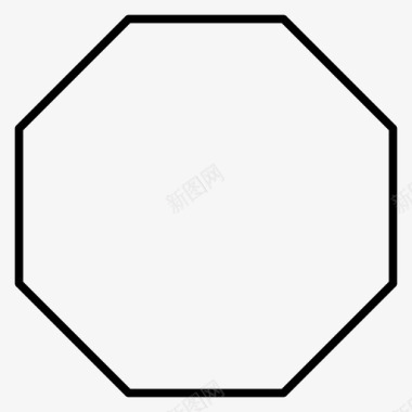八角形几何形状图标图标