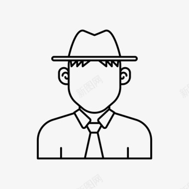 戴帽子的人头像个人资料图标图标