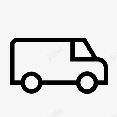 运输车小型货车运输厚轮廓图标图标