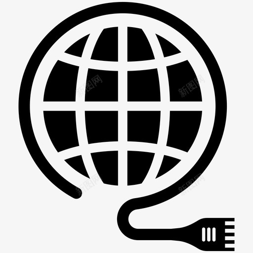互联网连接全球网络网络连接图标svg_新图网 https://ixintu.com 互联网连接 全球网络 网络托管字形概念图标 网络连接