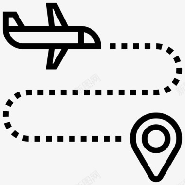 旅游线路飞机旅游图标图标