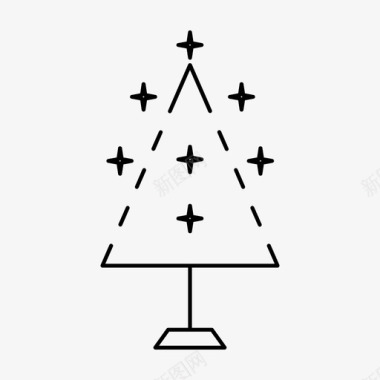 圣诞树装饰松树图标图标