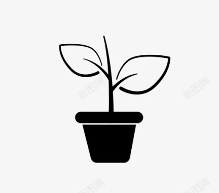 盆栽植物植物区系生长图标图标