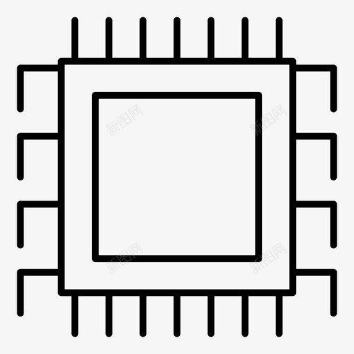 芯片汽车电子图标svg_新图网 https://ixintu.com 内存 机器人细线图标 汽车 电子 硬件 芯片