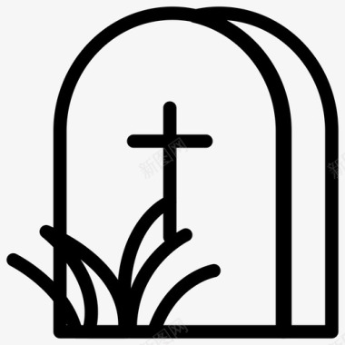 墓地坟墓万圣节图标图标