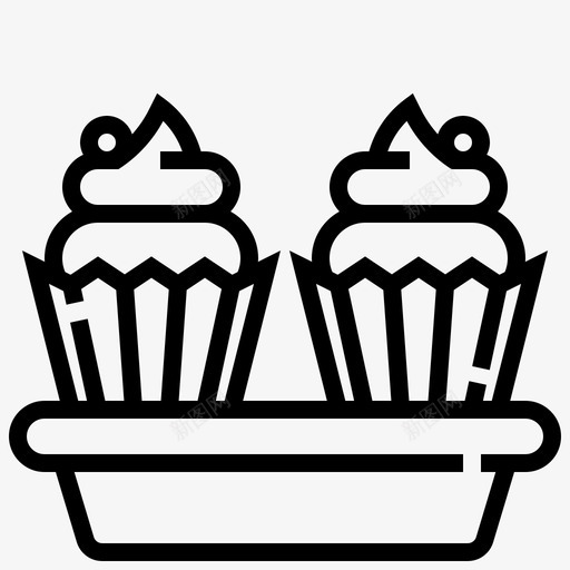 纸杯蛋糕周年纪念庆祝图标svg_新图网 https://ixintu.com 周年纪念 庆祝 新年快乐 甜点 纸杯蛋糕