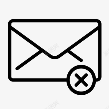删除邮件信封消息图标图标