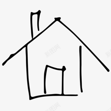 房子建筑手绘图标图标