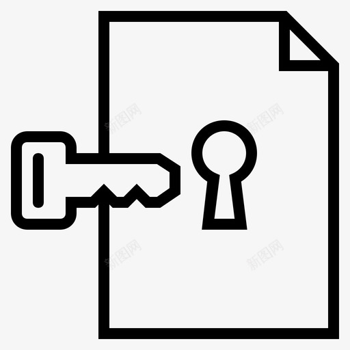 安全文档解密解密密钥图标svg_新图网 https://ixintu.com 安全文档 解密 解密密钥 解锁 锁定文档