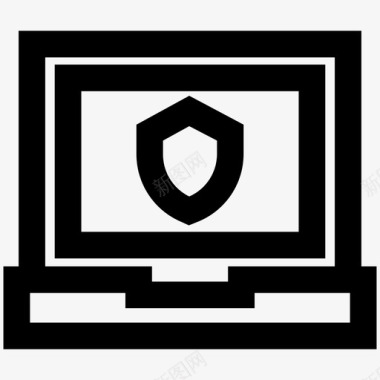 笔记本电脑安全防护图标图标