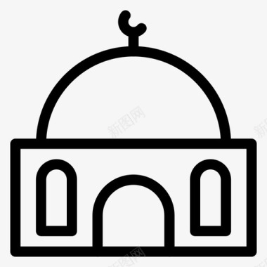清真寺建筑房产图标图标