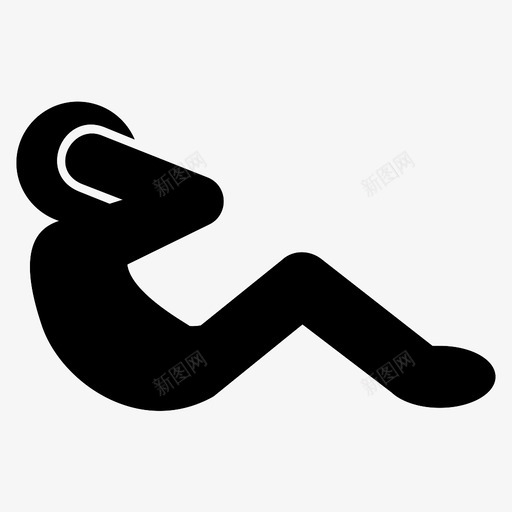 坐起来仰卧起坐健身图标svg_新图网 https://ixintu.com 仰卧起坐 健康 健身 坐起来 运动