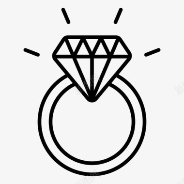 钻戒订婚戒指珠宝图标图标