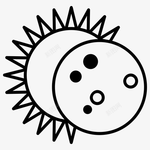 日食天文学月亮图标svg_新图网 https://ixintu.com 天文学 天气 太阳 日食 月亮 阳光