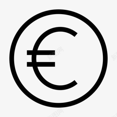 欧元支票金融图标图标