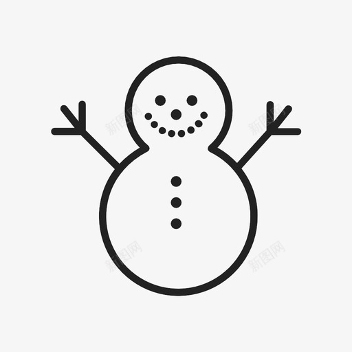 雪人圣诞节脸图标svg_新图网 https://ixintu.com 冬天 圣诞节 脸 雪人