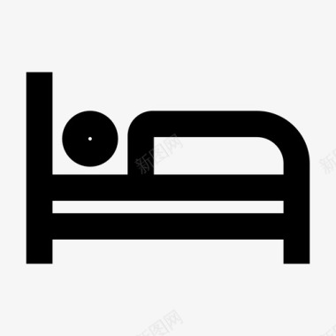 睡眠床床休息图标图标