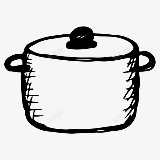 锅烹饪盘子图标svg_新图网 https://ixintu.com 厨房 烹饪 盘子 素描 素描图标 锅