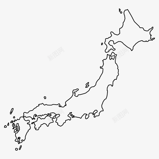 日本轮廓图简图图片