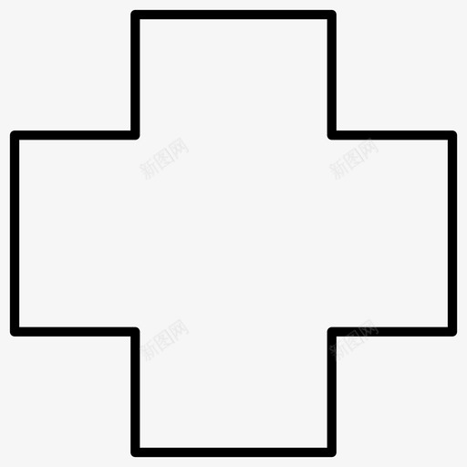 十字形几何形状图标svg_新图网 https://ixintu.com 几何形状 十字形